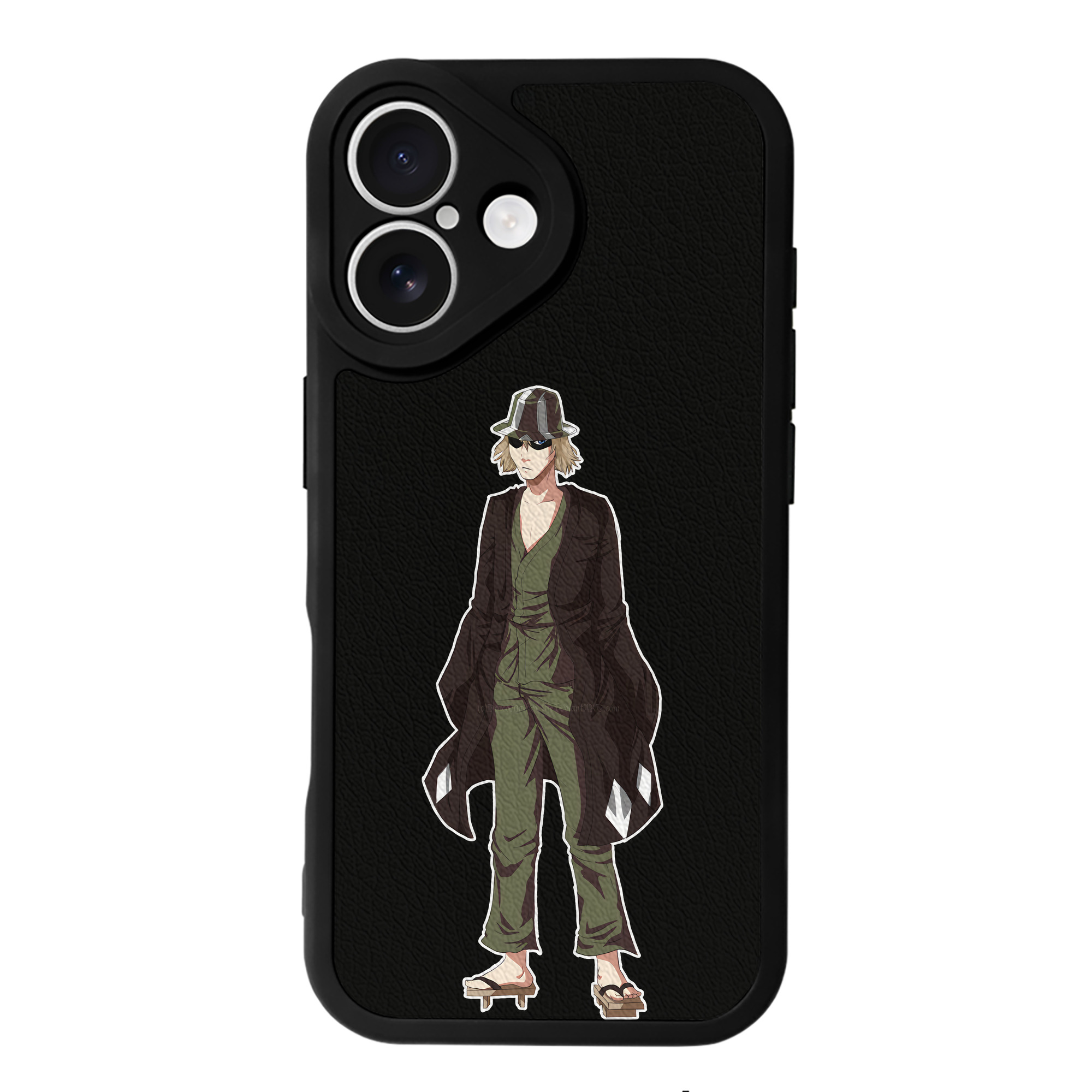（画像用） "ブリーチ 浦原 喜助（うらはら きすけ） BLEACH Urahara Kisuke " 【iPhone 16シリーズ対応】シリコンスマホケース（レザー調） 材質：シリコン